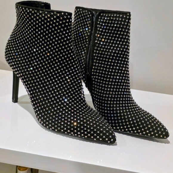 Rhinestone Studded Booties Never Worn - Picture 1 of 6